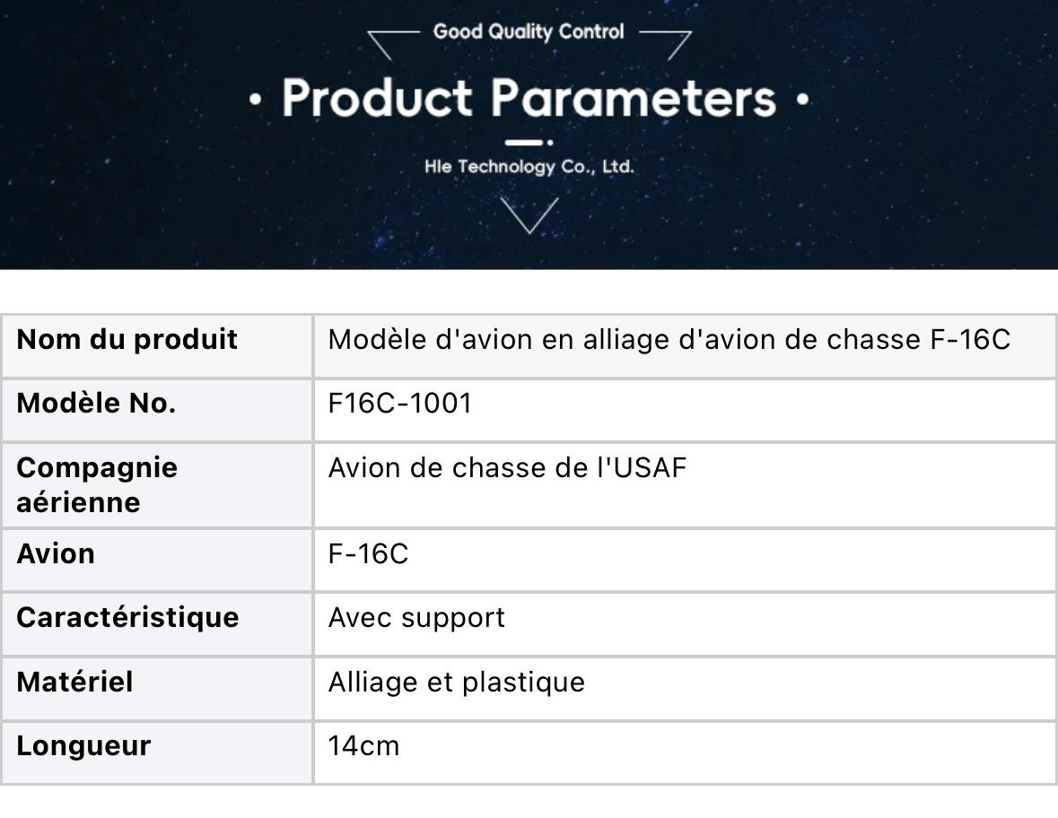Maquette Avion militaire F16 - 1:100 - Finition Premium