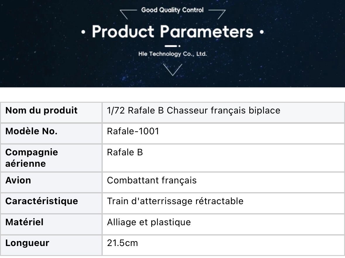 Maquette Avion militaire Rafale Dassault - 1:72 - Finition Premium